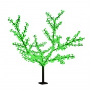 Светодиодное дерево "Сакура", высота 2,4 м, диаметр кроны 1,72м, зеленые диоды, IP 44, понижающий трансформатор в комплекте, NEON-NIGHT | Фото 1