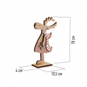 Деревянная фигурка "Рождественский Олень" Розовый 10,5*4*18 см | Фото 5