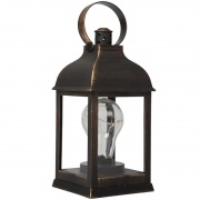 Декоративный фонарь с лампочкой, бронзовый корпус, размер 10.5х10.5х22,5 см, цвет ТЕПЛЫЙ БЕЛЫЙ | Фото 7
