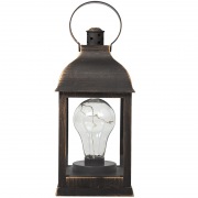 Декоративный фонарь с лампочкой, бронзовый корпус, размер 10.5х10.5х22,5 см, цвет ТЕПЛЫЙ БЕЛЫЙ | Фото 8