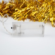 Гирлянда светодиодная «Мишура» золотая 10 LED, 1,5 м, прозрачный ПВХ, теплое белое свечение, 2 х АА (батарейки не в комплекте) NEON-NIGHT | Фото 7