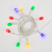 Гирлянда светодиодная «Шарики» 1.5 м, 10 LED, прозрачный ПВХ, цвет свечения мультиколор, 2 х АА (батарейки не в комплекте) NEON-NIGHT | Фото 4