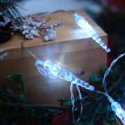Гирлянда светодиодная «Сосульки» 1.5 м, 10 LED, прозрачный ПВХ, цвет свечения белый, 2 х АА (батарейки не в комплекте) NEON-NIGHT | Фото 2