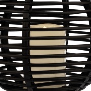 Декоративный фонарь на солнечной батарее 20х20х22 см, черный плетеный корпус, теплый белый цвет свечения NEON-NIGHT | Фото 5