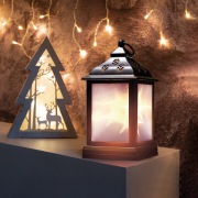 Декоративный фонарь 11х11х22,5 см, черный корпус, теплый белый цвет свечения с эффектом мерцания NEON-NIGHT | Фото 8