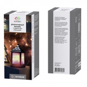 Декоративный фонарь 11х11х22,5 см, черный корпус, теплый белый цвет свечения с эффектом мерцания NEON-NIGHT | Фото 9