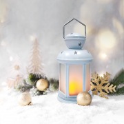 Декоративный фонарь 12х12х20,6 см, белый корпус, теплый белый цвет свечения с эффектом пламени свечи NEON-NIGHT | Фото 9