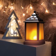 Декоративный фонарь 11х11х22,5 см, черный корпус, теплый белый цвет свечения с эффектом пламени свечи NEON-NIGHT | Фото 8