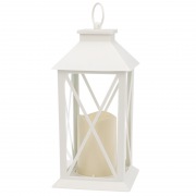 Декоративный фонарь со свечой 14x14x29 см, белый корпус, теплый белый цвет свечения NEON-NIGHT | Фото 5