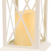 Декоративный фонарь со свечой 14x14x29 см, белый корпус, теплый белый цвет свечения NEON-NIGHT | Фото 7
