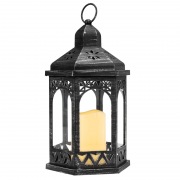 Декоративный фонарь со свечой 18x16.5x31 см, черный корпус, теплый белый цвет свечения NEON-NIGHT | Фото 2