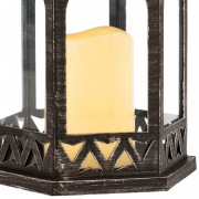 Декоративный фонарь со свечой 18x16.5x31 см, черный корпус, теплый белый цвет свечения NEON-NIGHT | Фото 4