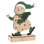 Деревянная фигурка с подсветкой «Снеговик» 18 см NEON-NIGHT | Фото 3