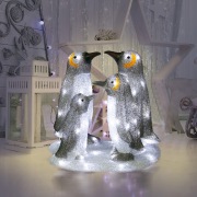 Акриловая светодиодная фигура «Семья пингвинов» 40х33х36 см, 80 светодиодов, IP65, понижающий трансформатор в комплекте NEON-NIGHT | Фото 1