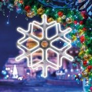 Фигура «Снежинка» из гибкого неона с эффектом тающих сосулек, 60х60 см, цвет свечения белый NEON-NIGHT | Фото 1