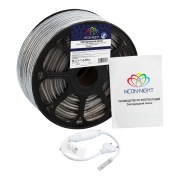 LED лента 220 В, 10х7 мм, IP67, SMD 2835, 60 LED/m, цвет свечения синий, бухта 100 м | Фото 1