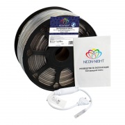 LED лента 220 В, 10х7 мм, IP67, SMD 2835, 60 LED/m, цвет свечения теплый белый, бухта 100 м | Фото 1