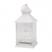 Декоративный фонарь с росой, белый корпус, размер 10,7х10,7х23,5 см, цвет теплый белый | Фото 4