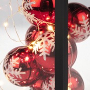 Декоративный фонарь с шариками, черный корпус, размер 14х14х27 см, цвет теплый белый | Фото 5