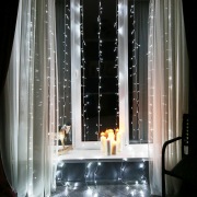 Гирлянда «Светодиодный дождь» 3х2 м, свечение с динамикой, прозрачный провод, 230 В, цвет белый | Фото 2