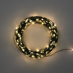 NEON-NIGHT Гирлянда Роса с контроллером 50м, 500LED, IP20, 230В, зеленый провод, теплое белое свечение 