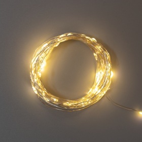 NEON-NIGHT Гирлянда Роса 10м, 100LED, теплый белый, IP44, на батарейках 3хАА, с пультом 8 режимов NEON-NIGHT