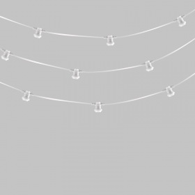 NEON-NIGHT Гирлянда Белт-Лайт 2 жилы, 50м, шаг 40см, 125 патронов E27, IP65, белый круглый провод NEON-NIGHT