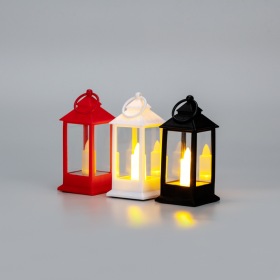 NEON-NIGHT Набор из 3 фонарей со свечкой 5,5х5,5х12,5 см, цвет корпуса белый, красный, черный, цвет свечения теплый белый, питание 3xLR1130 NEON-NIGHT