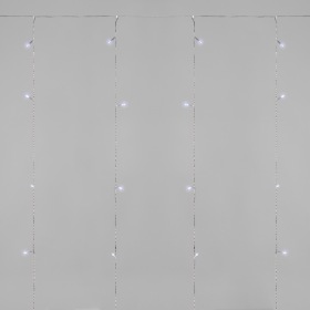 NEON-NIGHT Занавес 1,5x1,5м 64 LED БЕЛЫЙ прозрачный ПВХ IP20 свечение с динамикой 220В не соединяется, с контроллером NEON-NIGHT