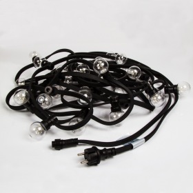 NEON-NIGHT Гирлянда LED Galaxy Bulb String 10м, черный КАУЧУК, 30 ламп*6 LED ЖЕЛТЫЕ, влагостойкая IP65