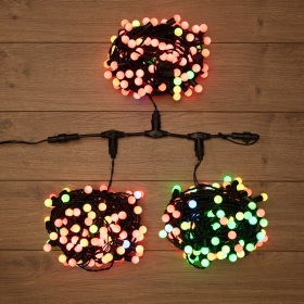 NEON-NIGHT Гирлянда "LED ClipLight - МУЛЬТИШАРИКИ" 24V, 3 нити по 20 м, свечение с динамикой, цвет диодов RGB