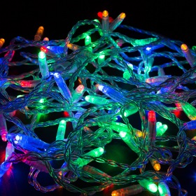 NEON-NIGHT Гирлянда Нить 10м, постоянное свечение, прозрачный ПВХ, 24В, цвет: Мультиколор