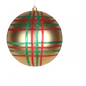 NEON-NIGHT Елочная фигура "Шар в клетку" 25 см, цвет золотой мульти