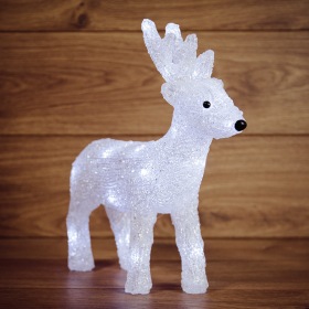 NEON-NIGHT Акриловая светодиодная фигура "Оленёнок" 30х10х28 см, 4,5 В, 3 батарейки AA (не входят в комплект), 24 светодиодов, NEON-NIGHT