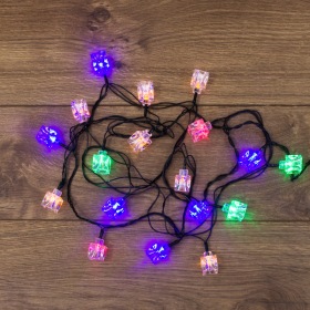 NEON-NIGHT Гирлянда светодиодная "Кубики" 20 LED МУЛЬТИКОЛОР 2,8 метра с контроллером