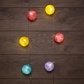NEON-NIGHT Тайские фонарики «Фейерверк» 1,5 м, прозрачный ПВХ, 10 LED, теплый белый, питание 2 х АА (батарейки не в комплекте)