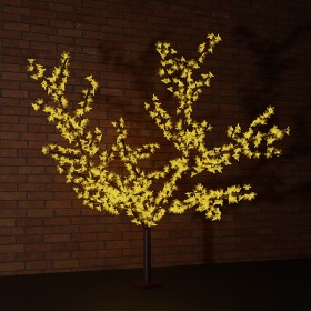NEON-NIGHT Светодиодное дерево "Сакура", высота 2,4м, диаметр кроны 2,0м, желтые светодиоды, IP 54, понижающий трансформатор в комплекте, NEON-NIGHT