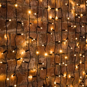 NEON-NIGHT Гирлянда светодиодная «Дождь» 2x0,8 м, черный провод, 230 В, диоды ТЕПЛЫЙ БЕЛЫЙ 