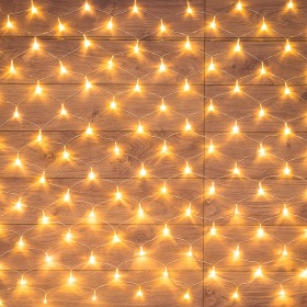 NEON-NIGHT Гирлянда «Сеть» 1,5х1,5 м, прозрачный ПВХ, 96 LED теплый белый