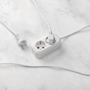 Удлинитель 2 гнезда, 1,5м, 3х0,75мм², с/з, белый PROconnect | Фото 1