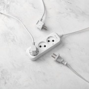 Удлинитель 3 гнезда, 3м, 2х0,75мм², б/з, белый PROconnect | Фото 1