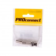 Разъем высокочастотный на кабель, штекер BNC под винт с пружиной, металл, (1шт.) (пакет)  PROconnect | Фото 2