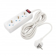 Удлинитель PROconnect 3 гнезда, 5 м, 3х0.75 мм², с/з, с кнопкой, белый | Фото 1