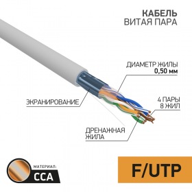 PROCONNECT Кабель FTP 4PR 24AWG, CCA, CAT5e (бухта 25 м) PROconnect