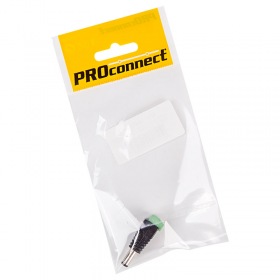 PROCONNECT Разъем питание на кабель, штекер 2,1х5,5x10мм. с клеммной колодкой, (1шт.) (пакет)  PROconnect