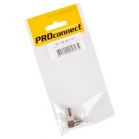 PROCONNECT Переходник антенный, (гнездо F - штекер TV), угловой (1шт.) (пакет)  PROconnect
