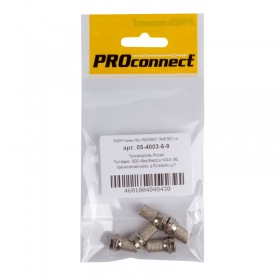 PROCONNECT Разъем антенный на кабель, штекер F для кабеля RG-6, (5шт.) (пакет)  PROconnect