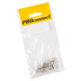 PROCONNECT Разъем антенный на кабель, штекер F для кабеля SAT (с резиновым уплотнителем), (5шт.) (пакет)  PROconnect