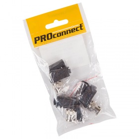 PROCONNECT Разъем высокочастотный на кабель, штекер BNC под винт с колпачком, угловой, (3шт.) (пакет)  PROconnect