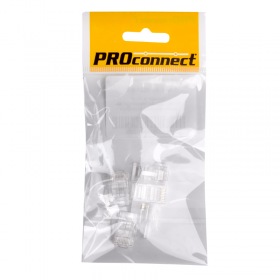 PROCONNECT Разъем сетевой LAN на кабель, штекер 8Р8С (Rj-45), под обжим, "Эконом" (5шт.) (пакет)  PROconnect